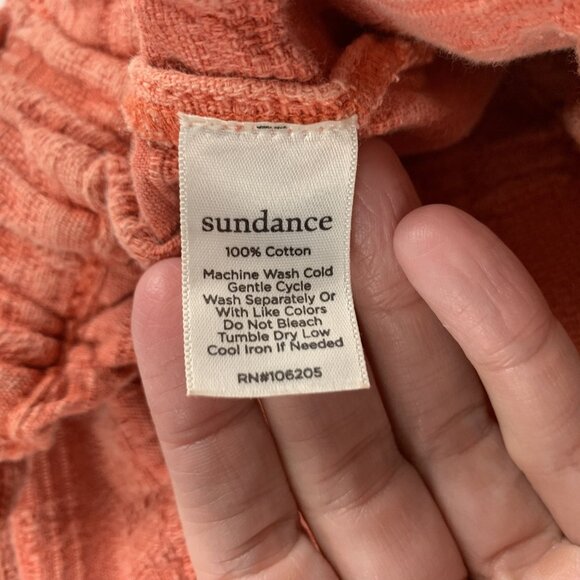 Sundance Washed Coral Textured Cotton Relaxed Leg Pants L - Picture 4 of 6